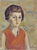 Young girl with a red dress